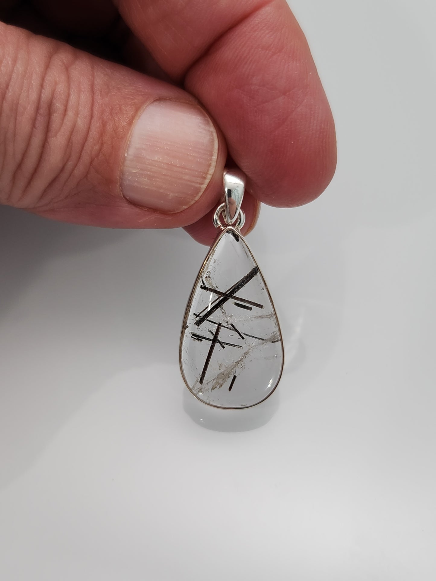 Black Rutile Quartz Pendant