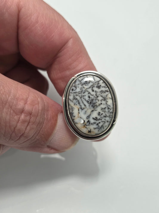 Dendrite Opal Ring sz 8