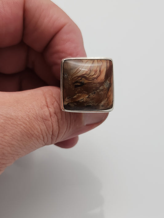 Deschutes Picture Jasper Ring sz 9