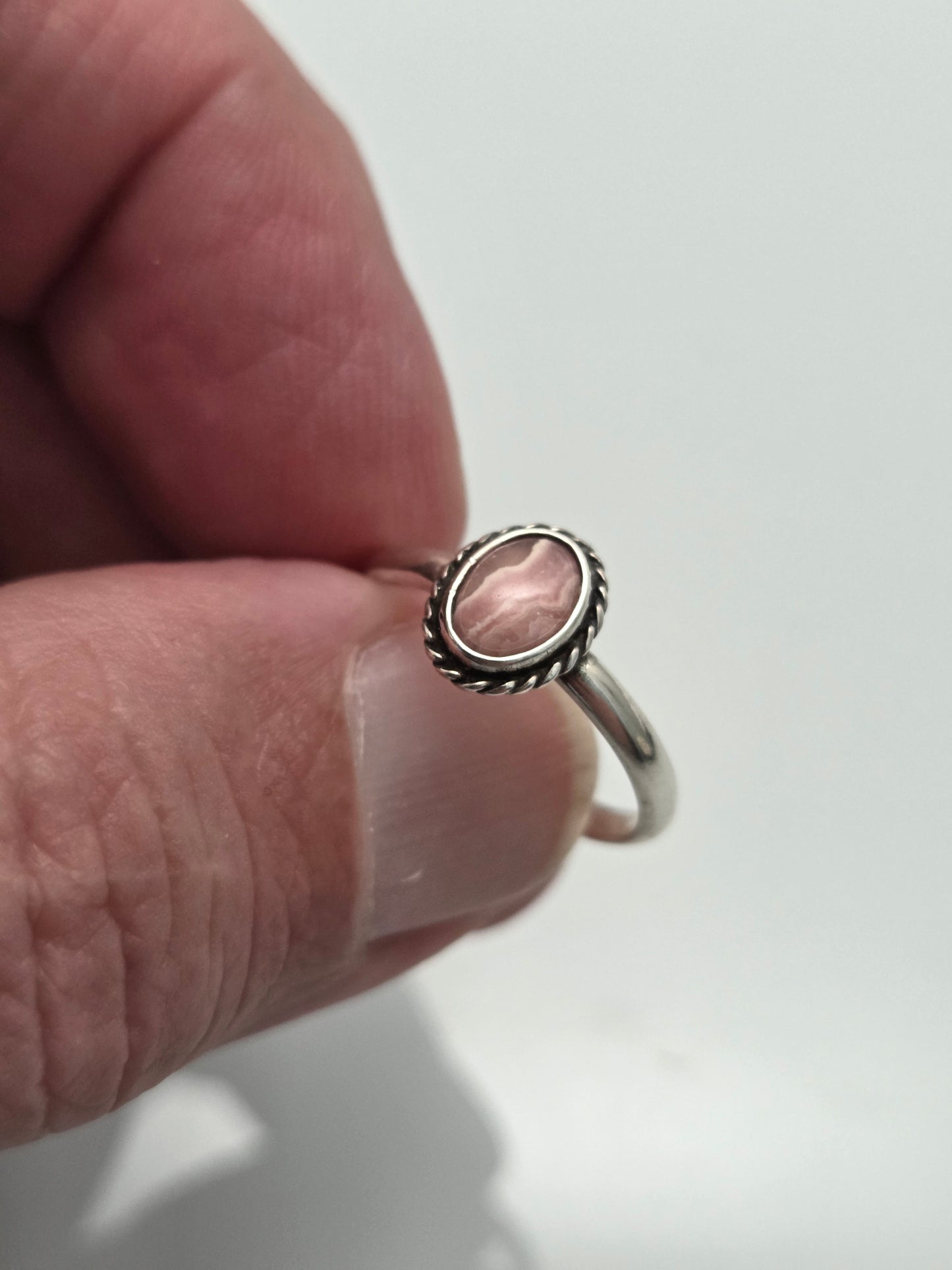 Rhodocrosite Ring sz 8