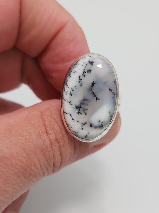 Dendrite Opal Ring sz 8.5