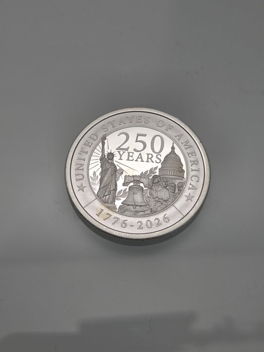 One Ounce .999 Pure Silver America 250 Years