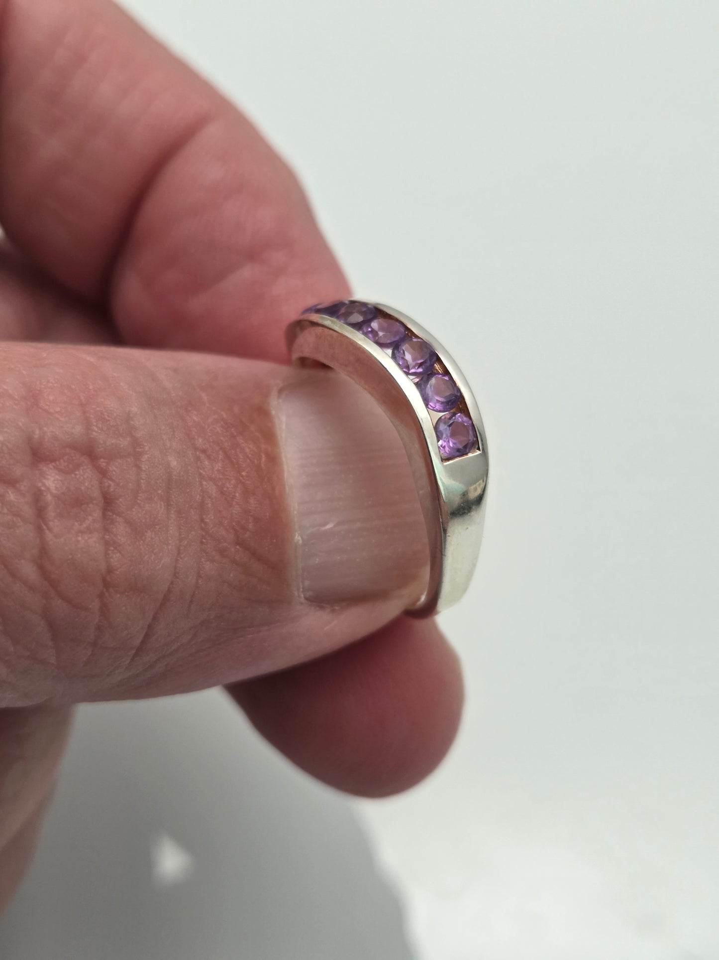 Channel Set Amethyst Ring sz 10
