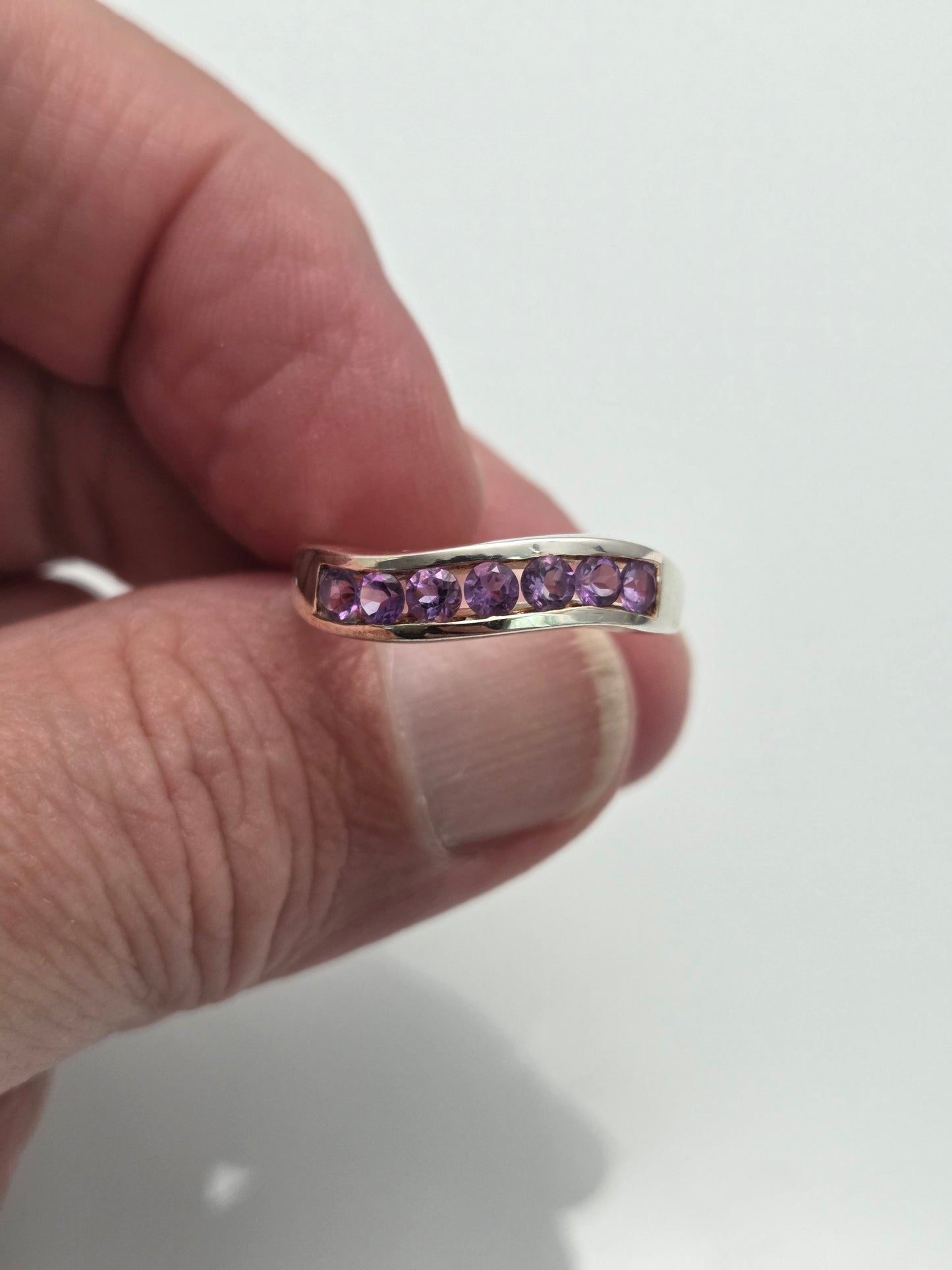 Channel Set Amethyst Ring sz 10