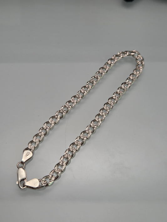 5mm Pave Curb Bracelet 9"
