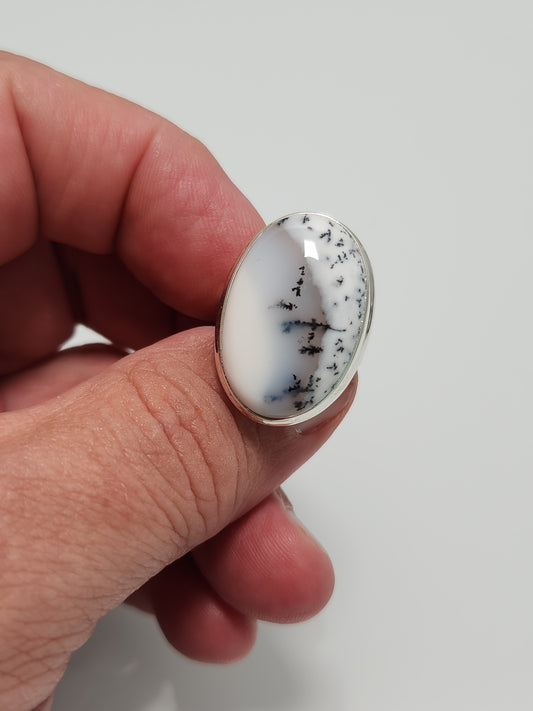 Dendrite Opal Ring sz 7.5