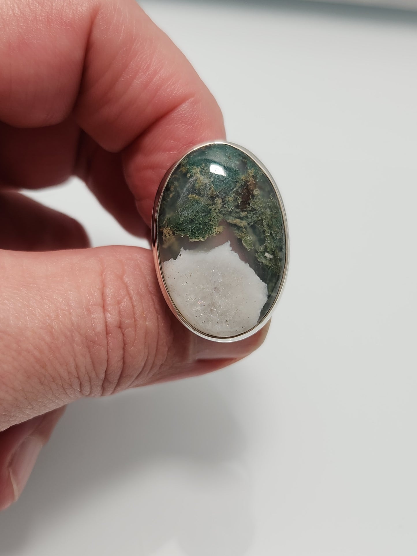 Moss Agate Ring sz 8