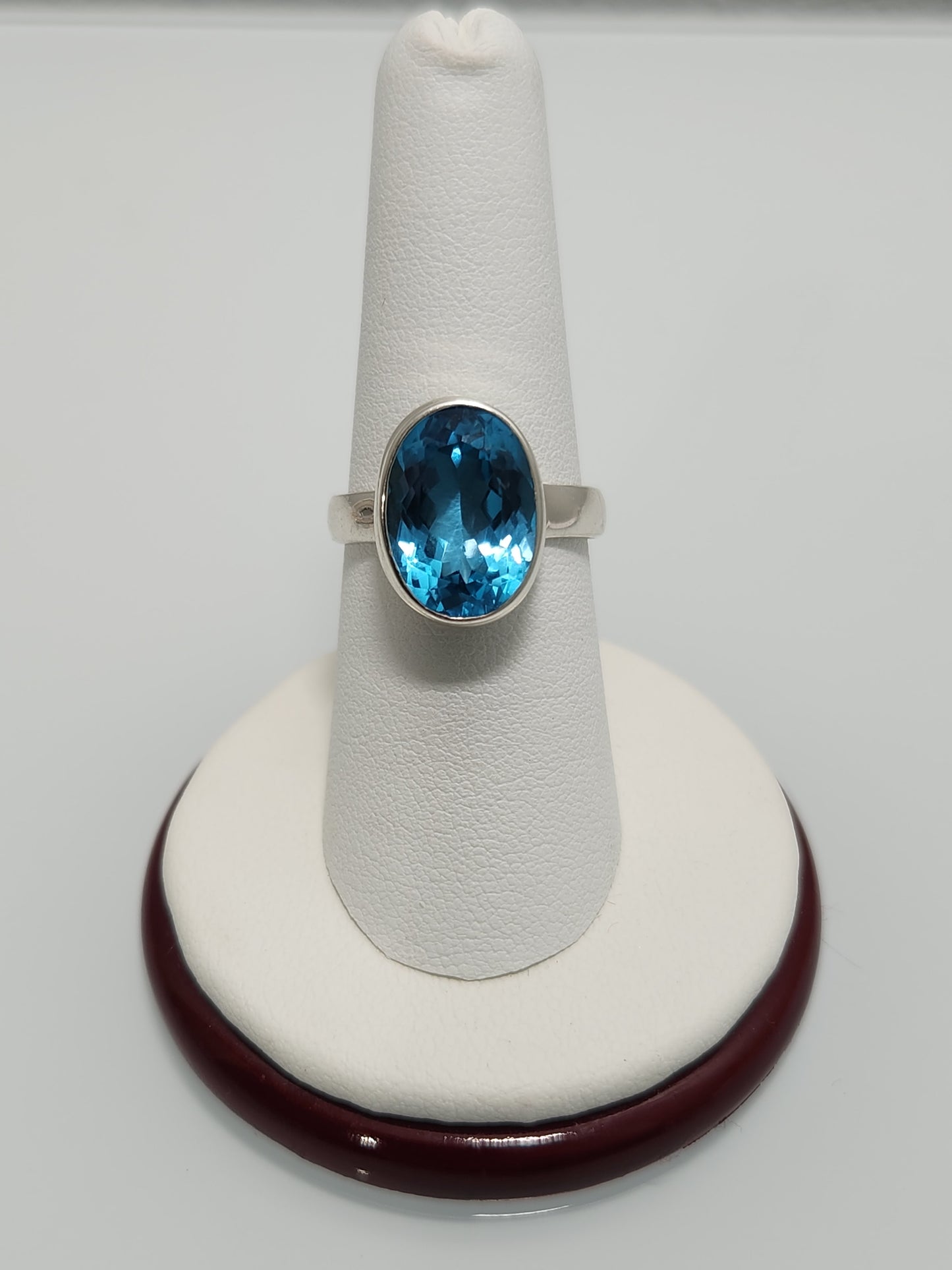 Swiss Blue Topaz Ring sz 8