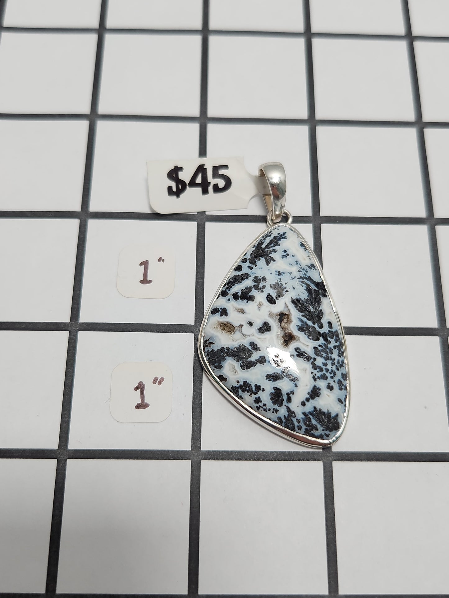 Dendritic Agate Pendant With Druzy