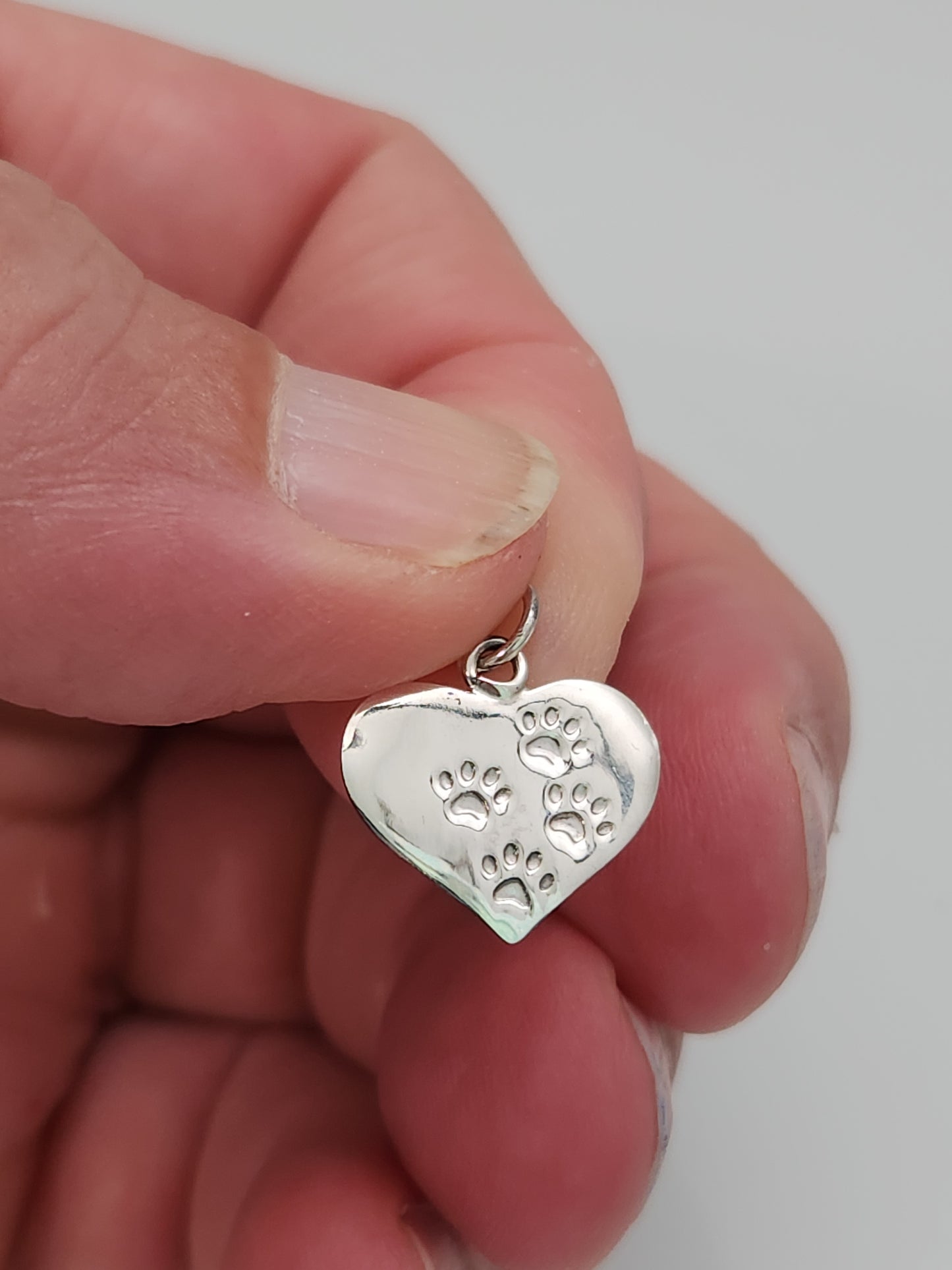 Paw Print Heart Charm