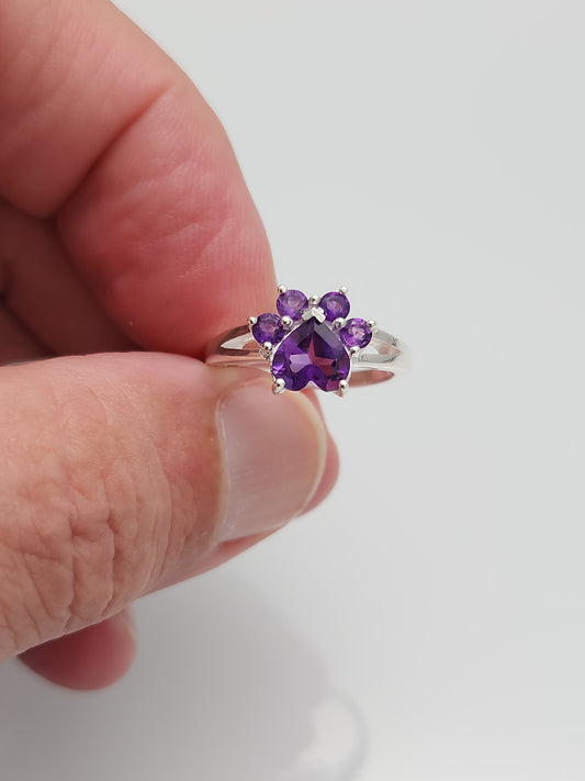 Amethyst Gemstone Paw 🐾 Ring sz 5-12