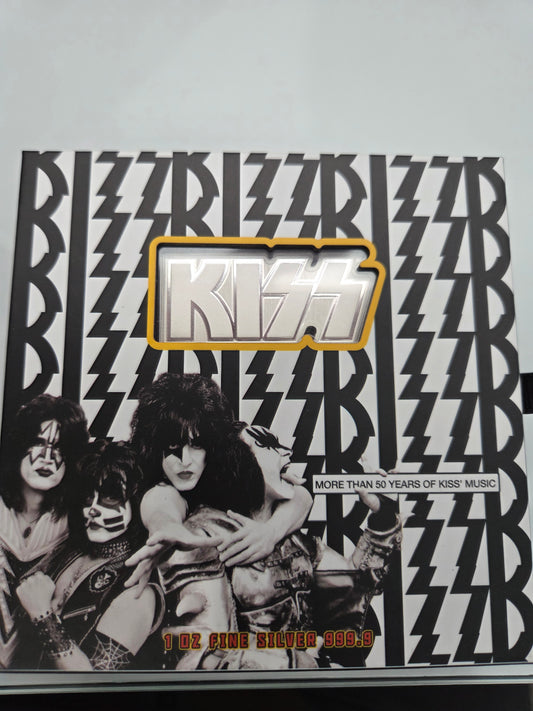 .999 Pure 1 oz. Silver 50 Year Kiss Commemorative Ingot