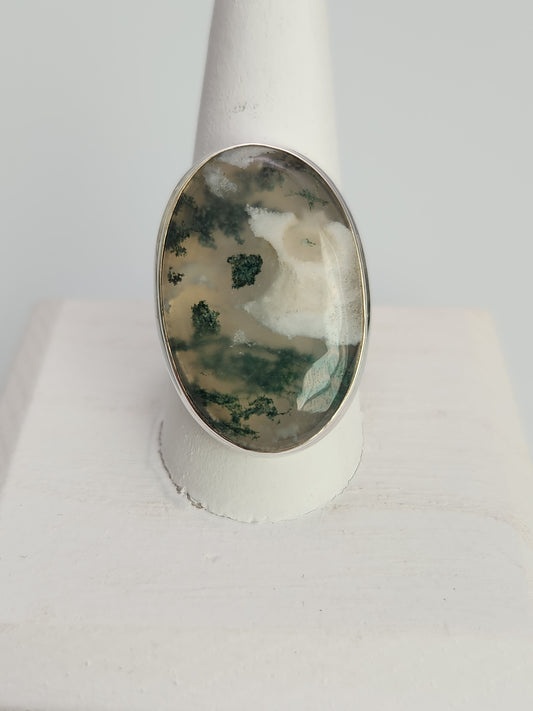 Moss Agate Ring sz 11