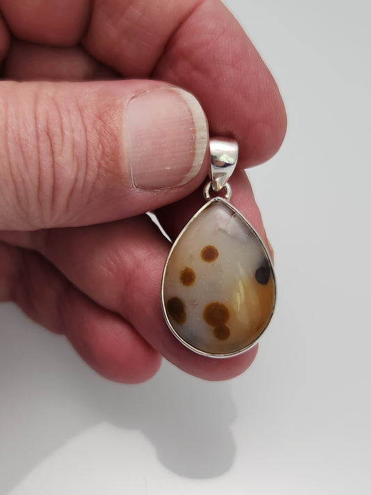 Polka Dot Agate Pendant