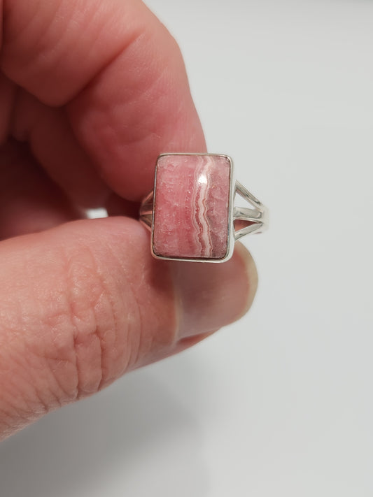 Rhodocrosite Ring sz 7